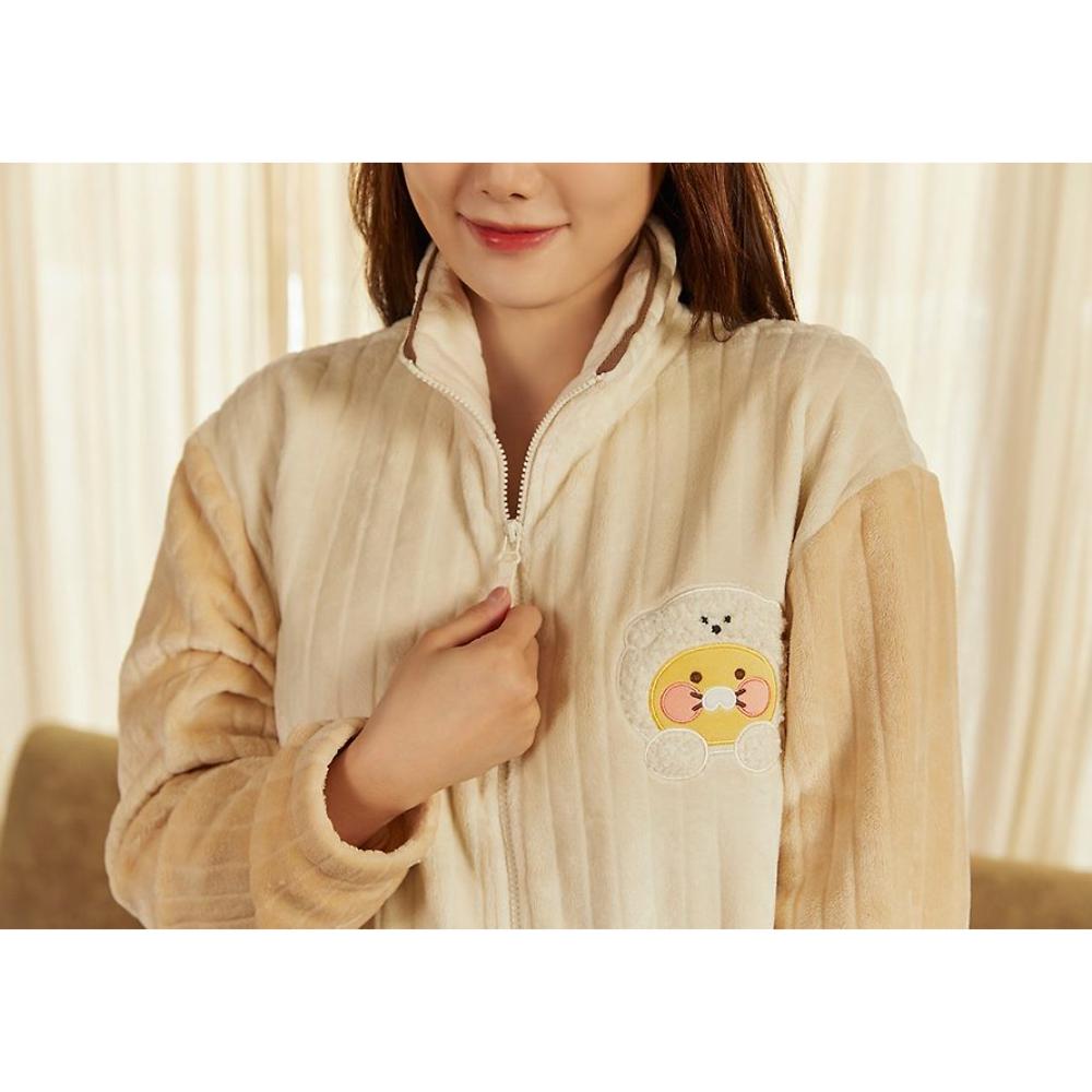 Kakao Friends - Floofy Friends Choonsik Zip-up Fleece Pajamas Set