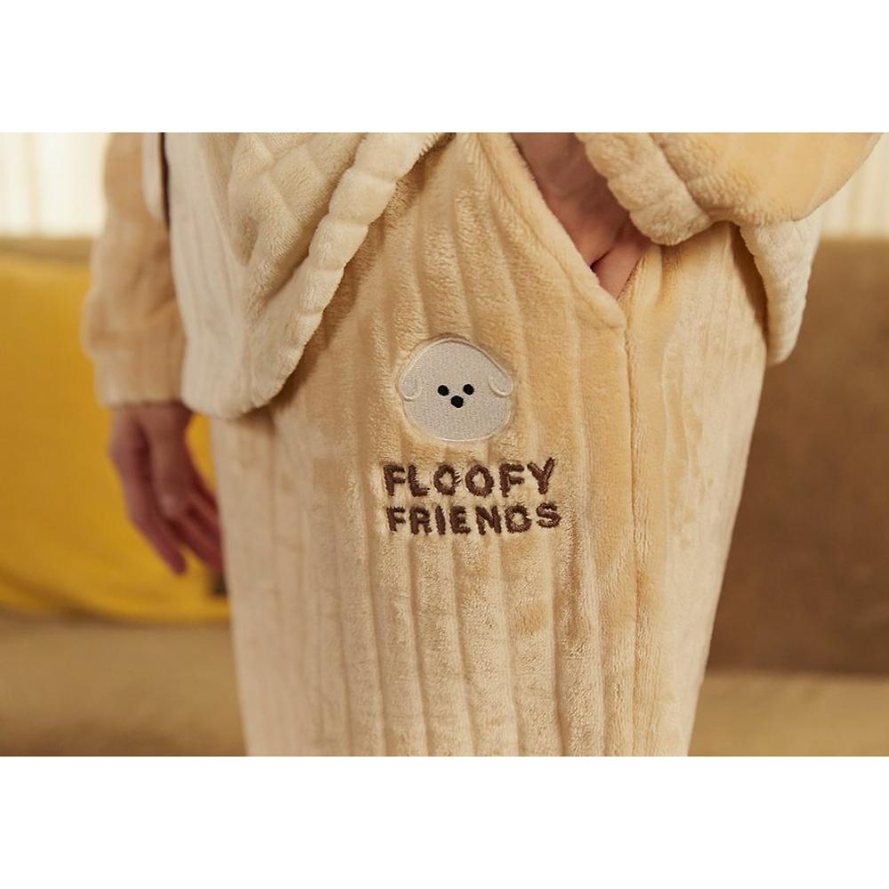 Kakao Friends - Floofy Friends Choonsik Zip-up Fleece Pajamas Set