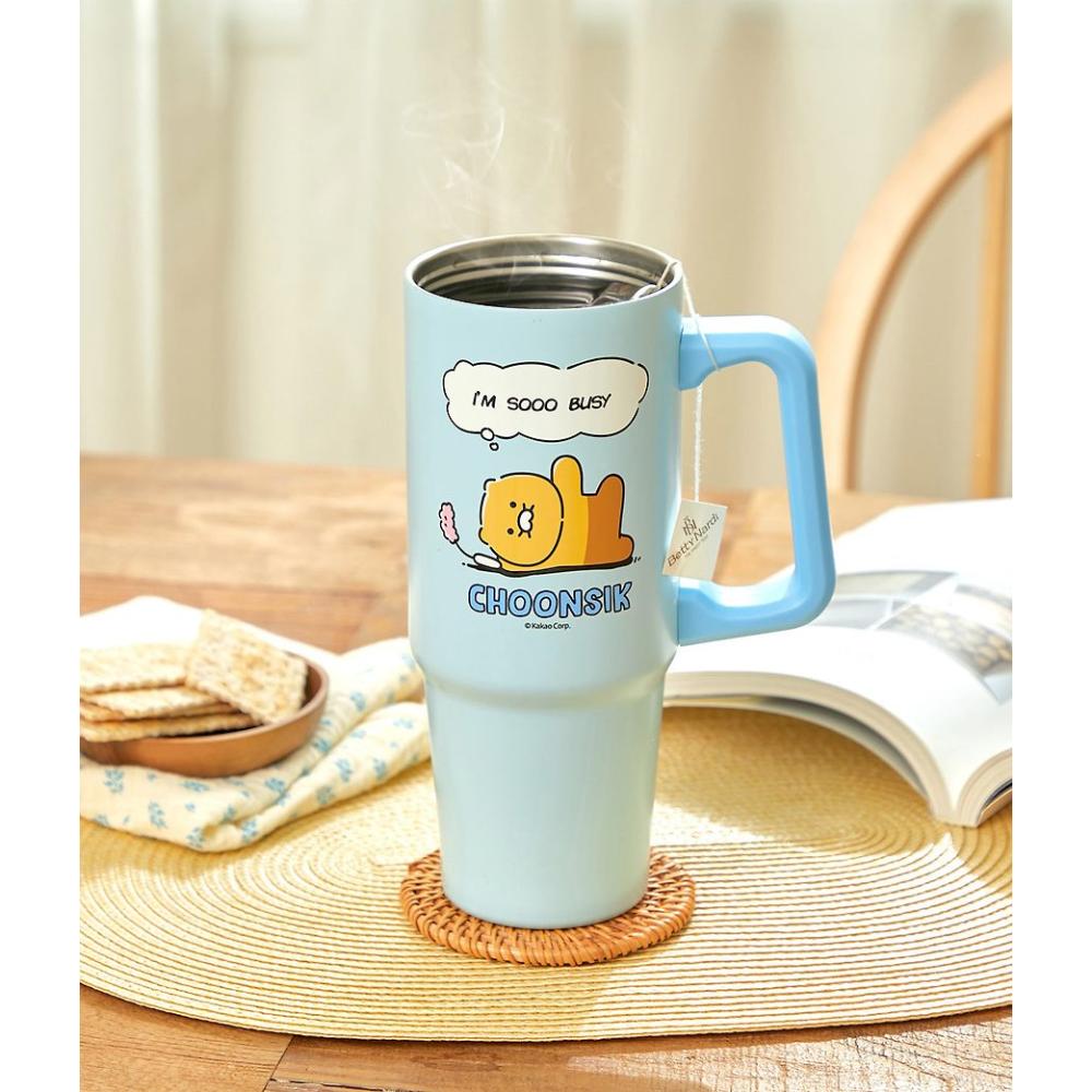 Kakao Friends - Choonsik Cartoon Blue Handle Tumbler 887ml