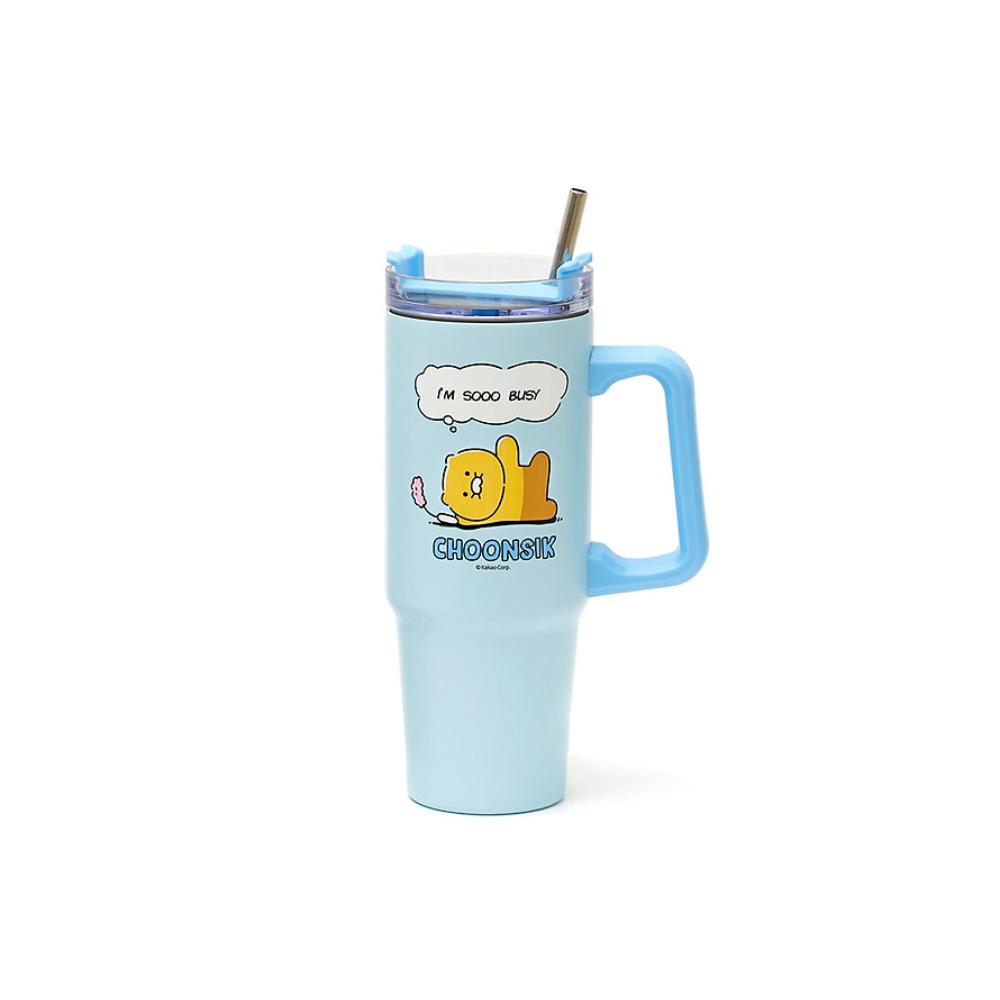 Kakao Friends - Choonsik Cartoon Blue Handle Tumbler 887ml