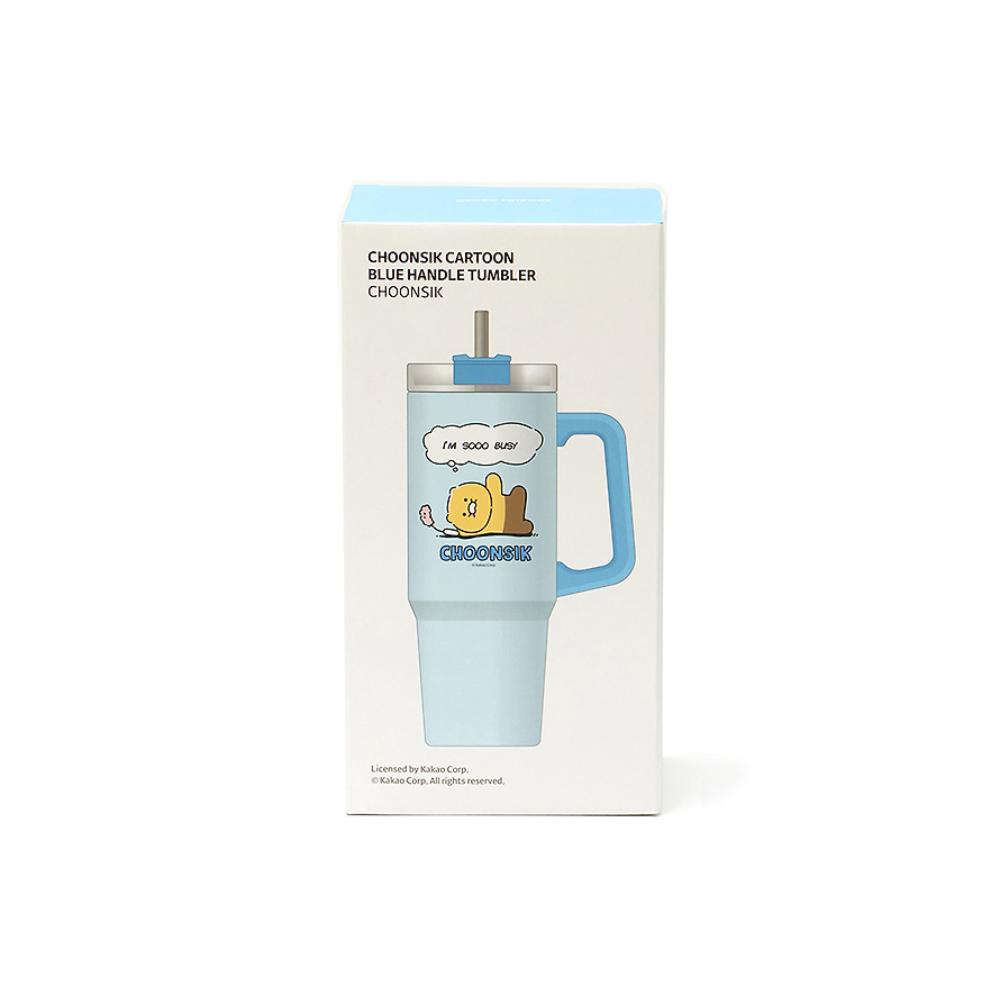 Kakao Friends - Choonsik Cartoon Blue Handle Tumbler 887ml