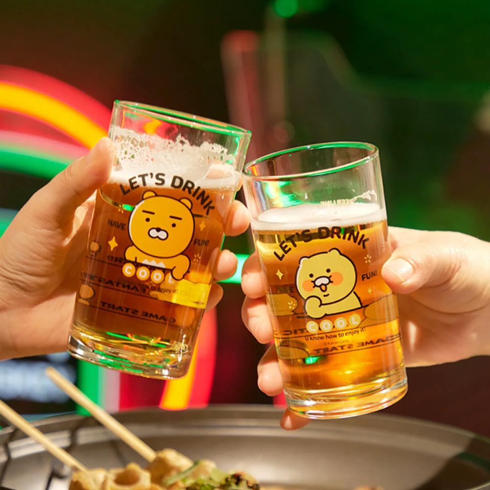 Kakao Friends - Ryan & Choonsik Soju & Beer Glass 4P-Set