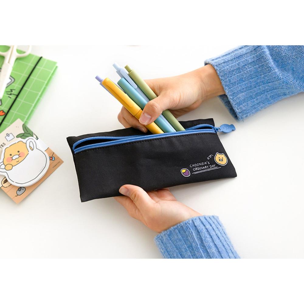 Kakao Friends - Choonsik Ordinary Fabric Flat Pencil Case