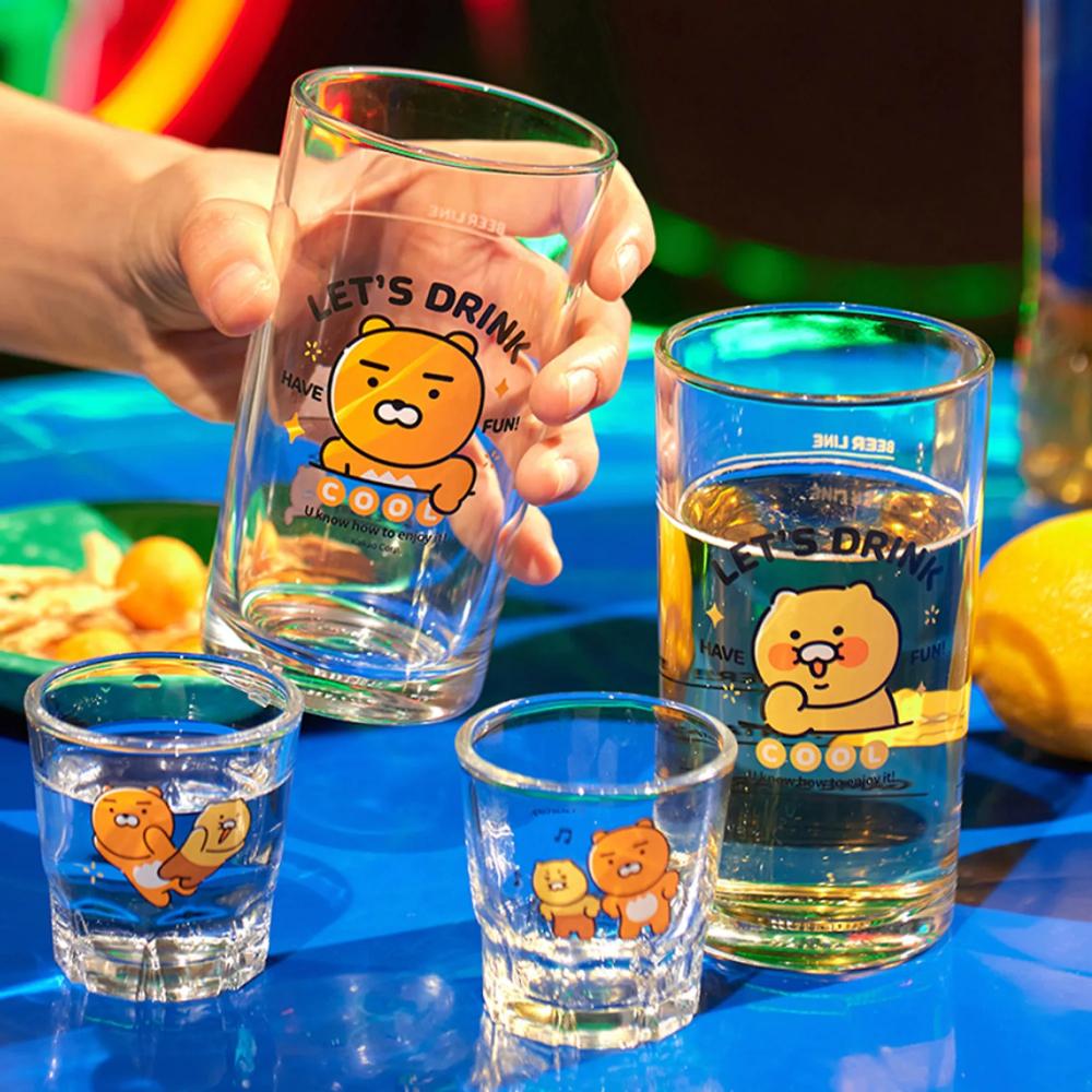 Kakao Friends - Ryan & Choonsik Soju & Beer Glass 4P-Set