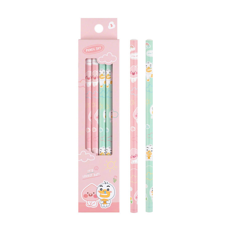 Kakao Friends - Lovely 4-Pencil Set (Little Apeach & Little Tube)