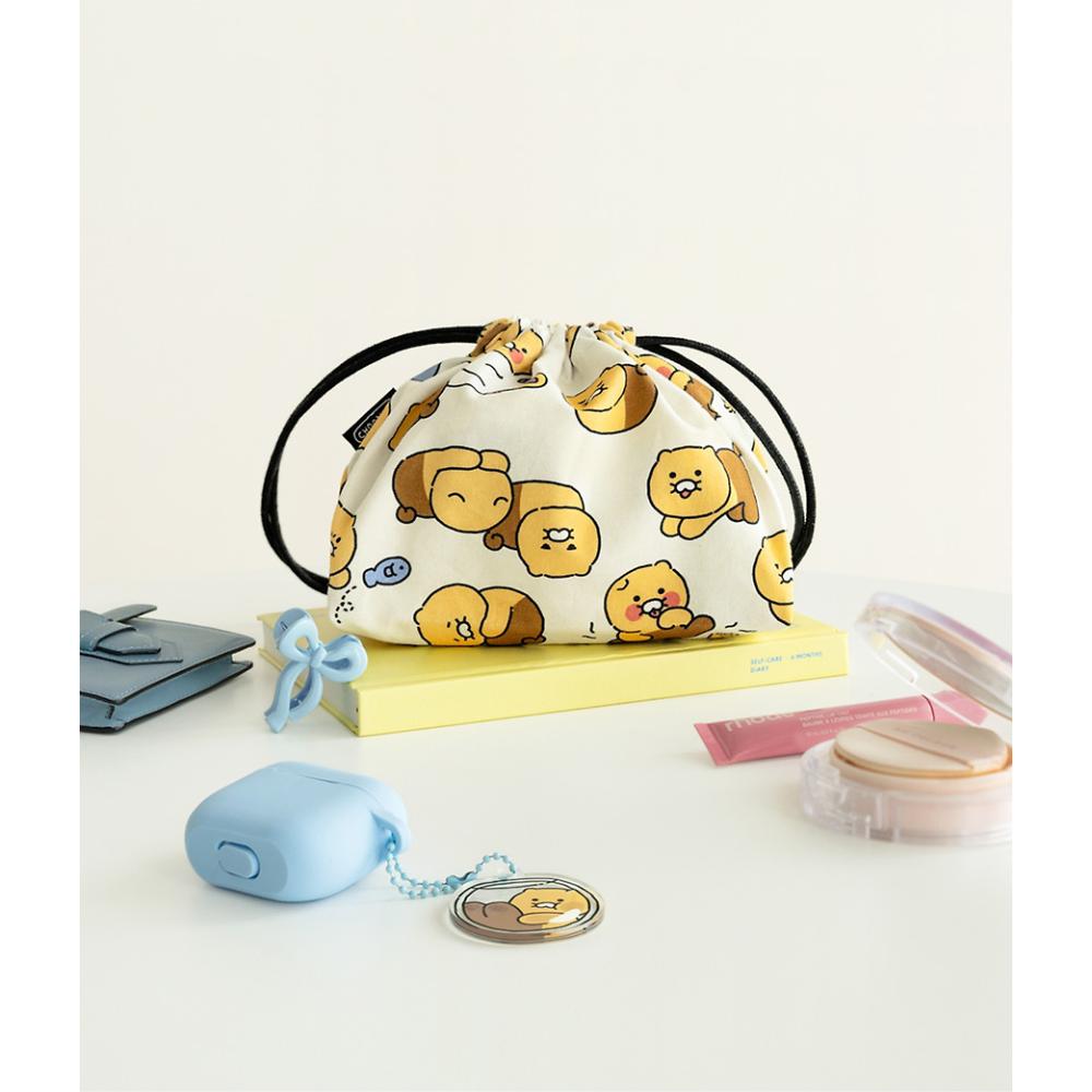 Kakao Friends - Choonsik Ordinary Pattern String Pouch