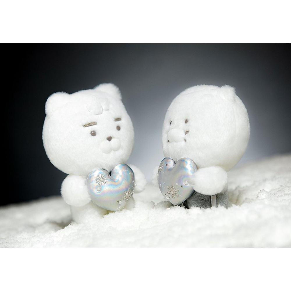 Kakao Friends - White Silver Snowflake Heart Plush Doll