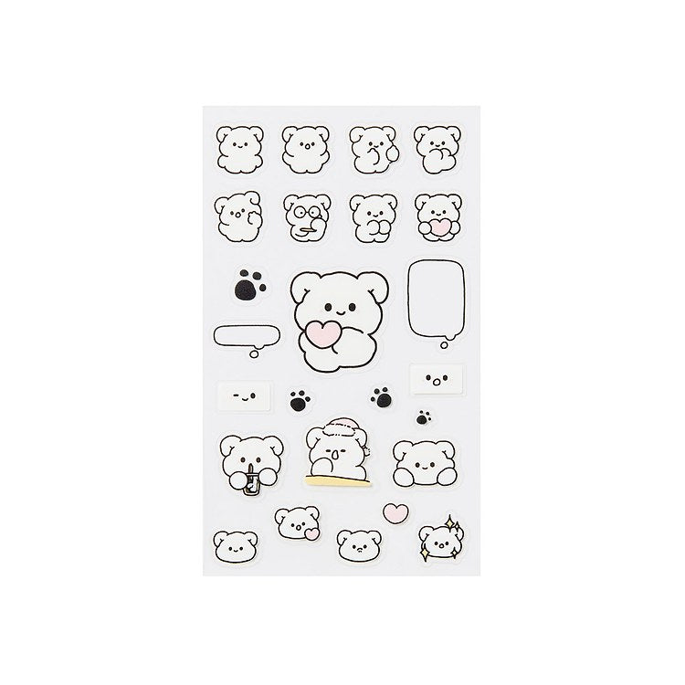 Kakao Friends - Cute Bear Basic Board Sticker