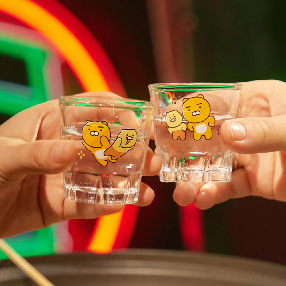 Kakao Friends - Ryan & Choonsik Soju & Beer Glass 4P-Set