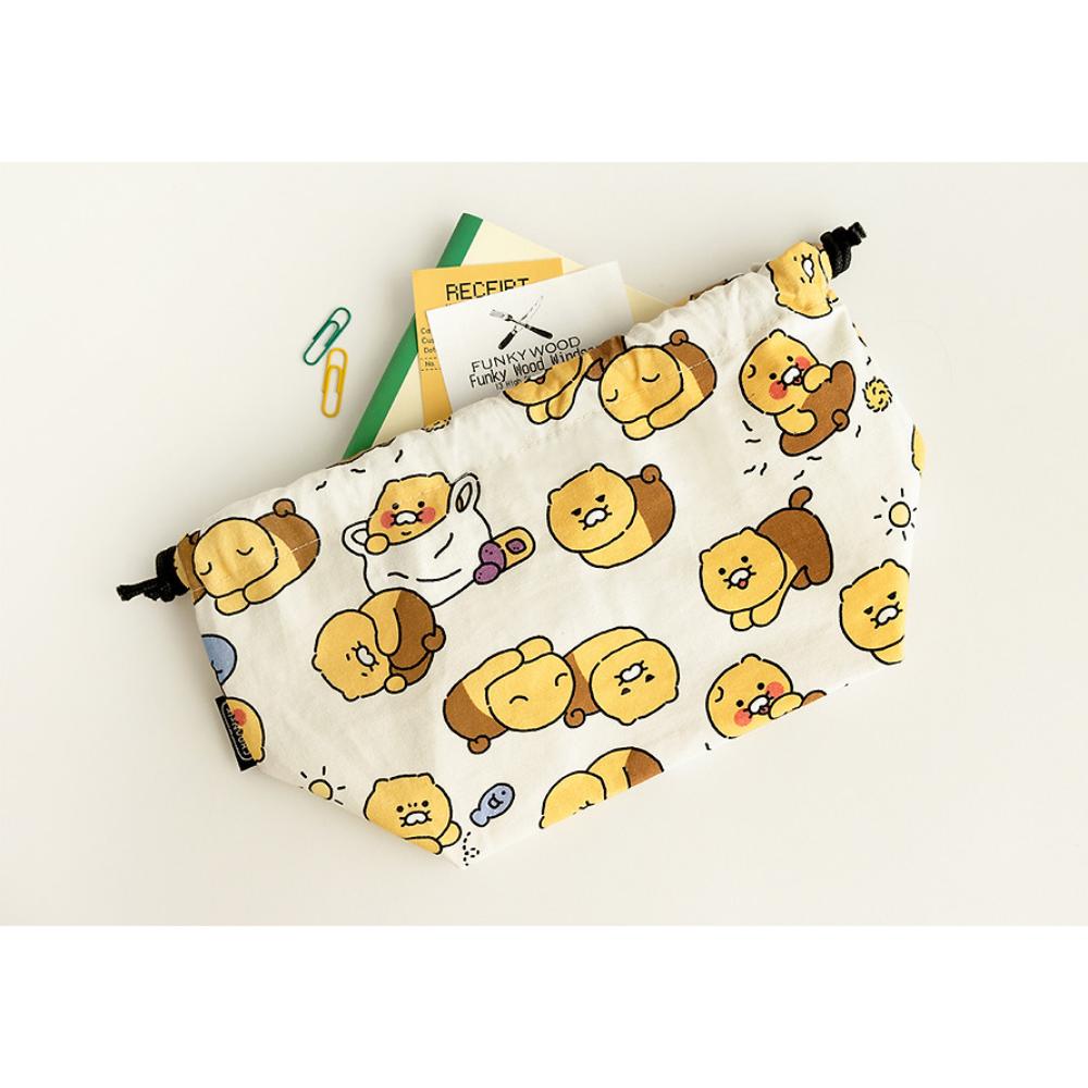 Kakao Friends - Choonsik Ordinary Pattern String Pouch