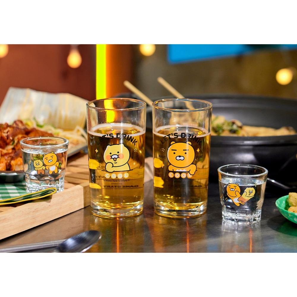 Kakao Friends - Ryan & Choonsik Soju & Beer Glass 4P-Set