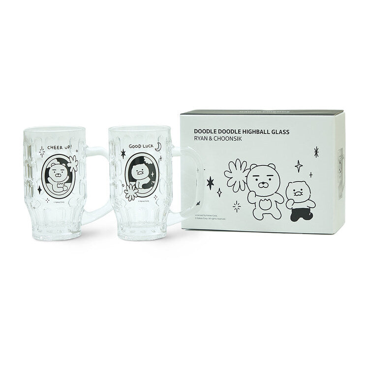 Kakao Friends - Doodle Doodle Ryan & Choonsik High Glass Set