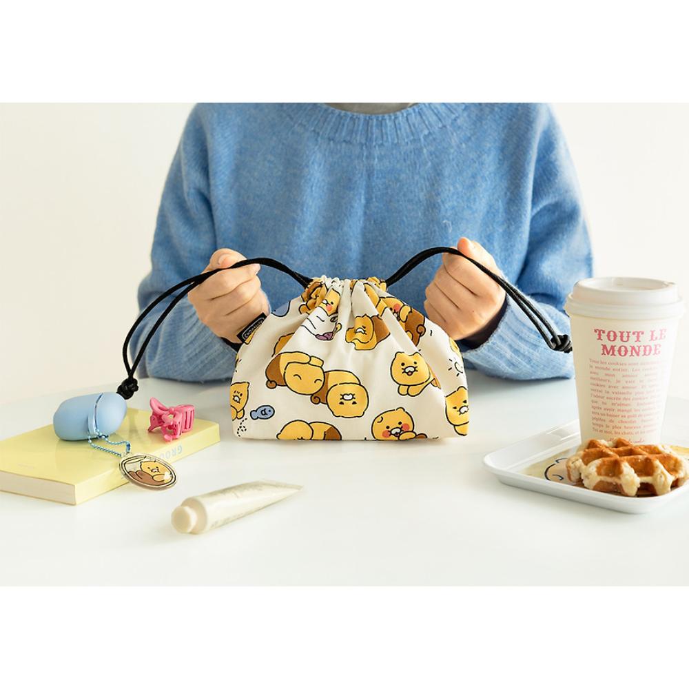 Kakao Friends - Choonsik Ordinary Pattern String Pouch