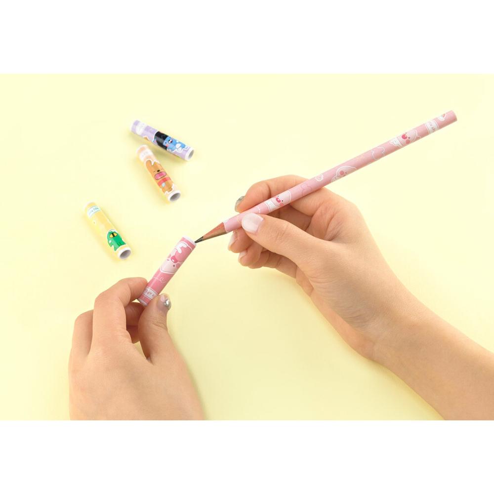 Kakao Friends - Lovely 4-Pencil Set (Little Apeach & Little Tube)