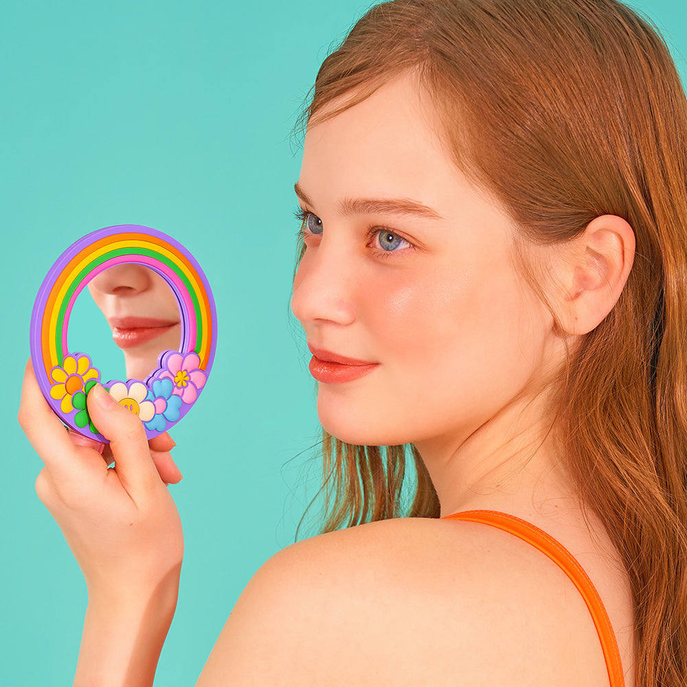 Wiggle Wiggle - Cotton Flower Round Hand Mirror