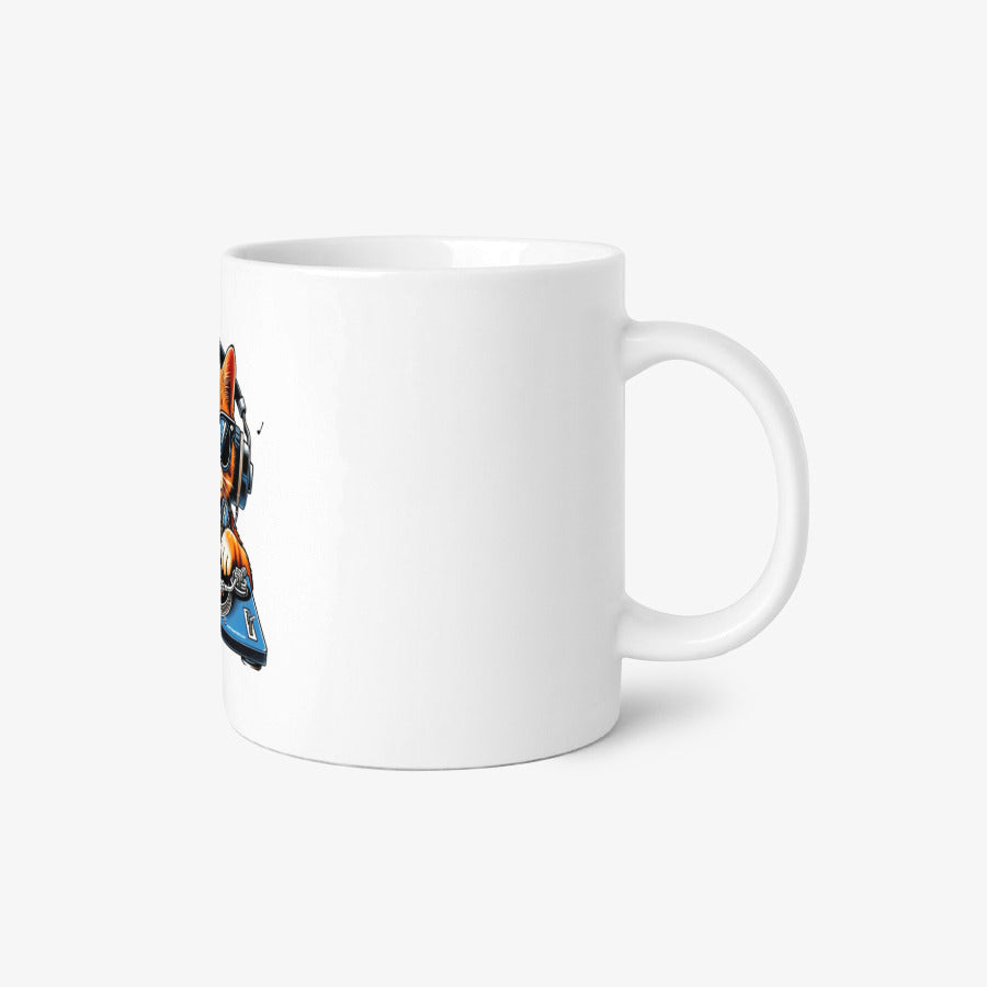 Egg Cartop - Music Listening Cat 64 Basic Mug