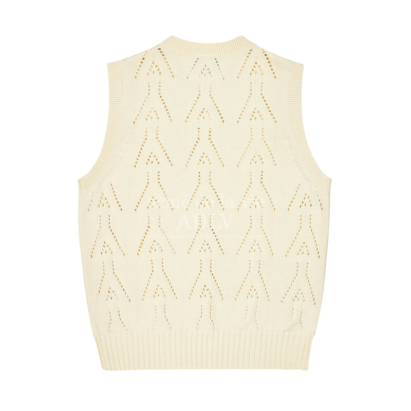 ADLV - A Logo Punching Knit Vest – Harumio