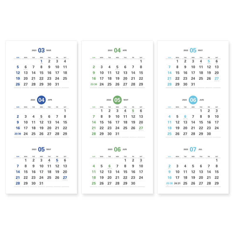 INDIGO - 2023 Prism 3-Month Display Wall Calendar