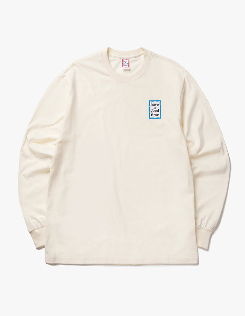 have a good time - Blue Mini Frame Long Sleeve T-shirt - Cream