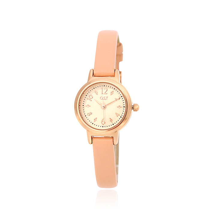 OST - Petite Pink Women's Leather Watch