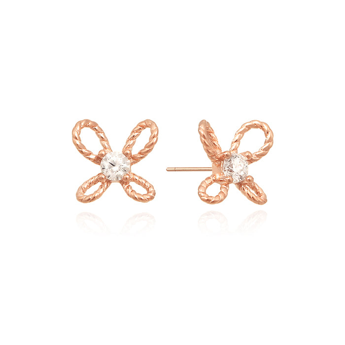 OST - Simple Butterfly Rose Gold Earring Studs