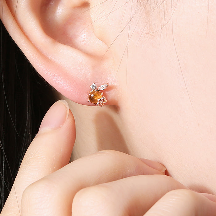 OST - Flower Rose Gold Ear Pierce Set