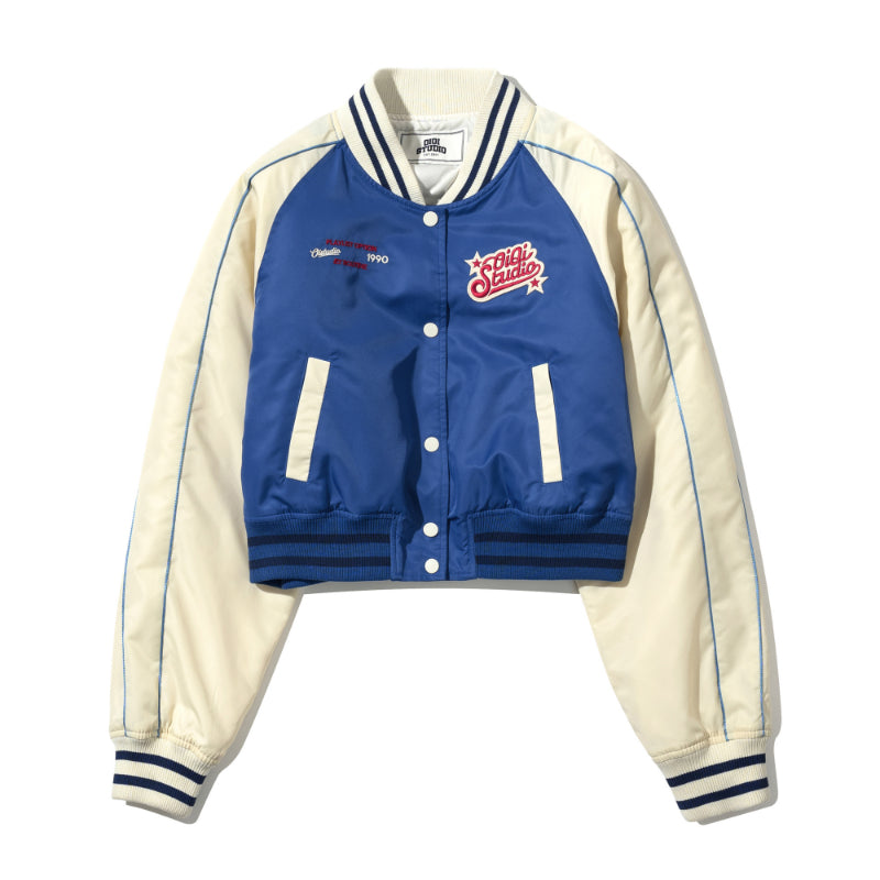 O!Oi x NewJeans - Colored Crop Varsity Jacket – Harumio