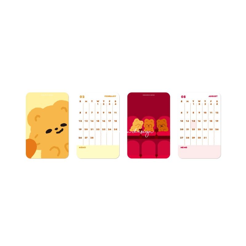 Pureureumdesign x 10x10 - 2023 Cupid Bear Mini Card Calendar