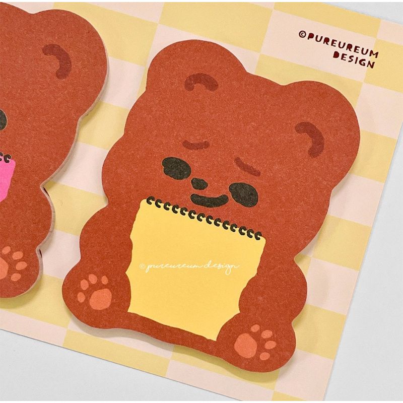 Pureureumdesign x 10x10 - Cupid Bear Sketchbook Sticky Notes