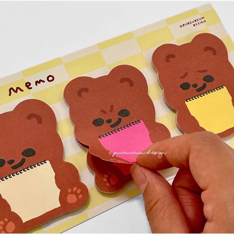 Pureureumdesign x 10x10 - Cupid Bear Sketchbook Sticky Notes