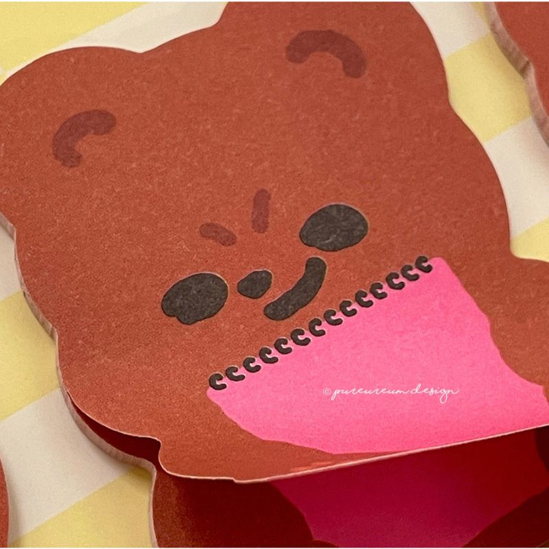 Pureureumdesign x 10x10 - Cupid Bear Sketchbook Sticky Notes