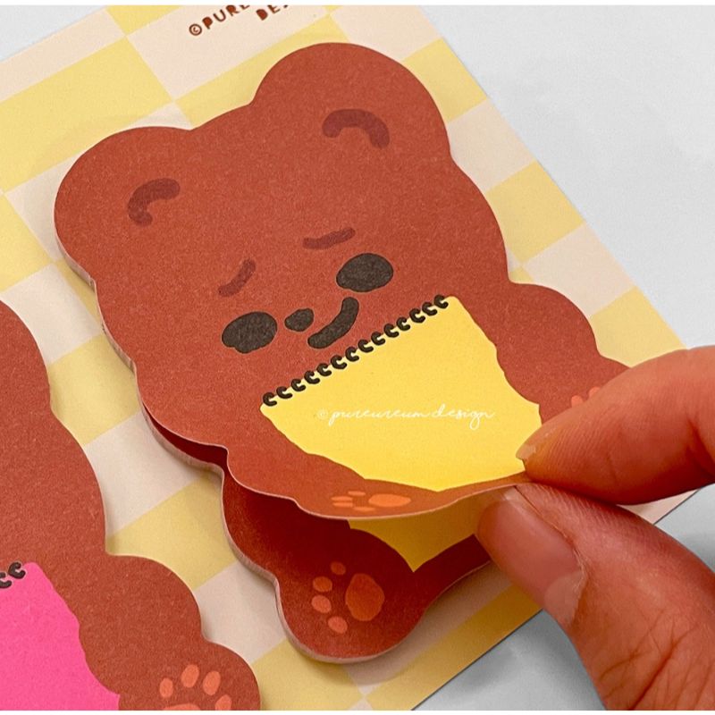 Pureureumdesign x 10x10 - Cupid Bear Sketchbook Sticky Notes