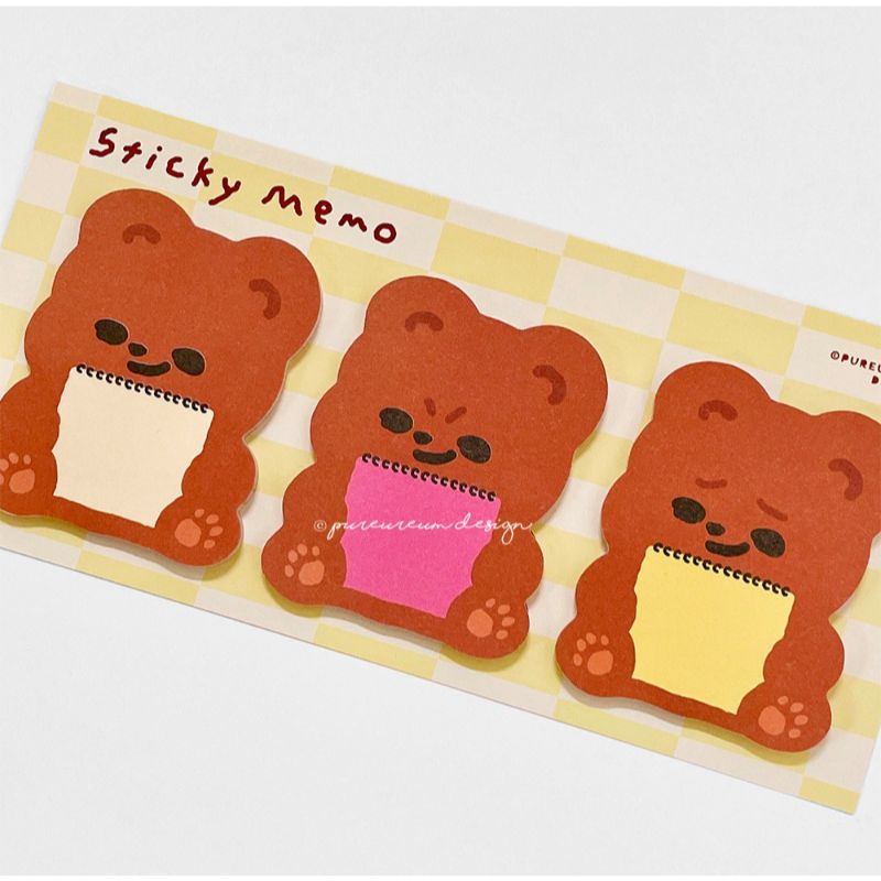 Pureureumdesign x 10x10 - Cupid Bear Sketchbook Sticky Notes