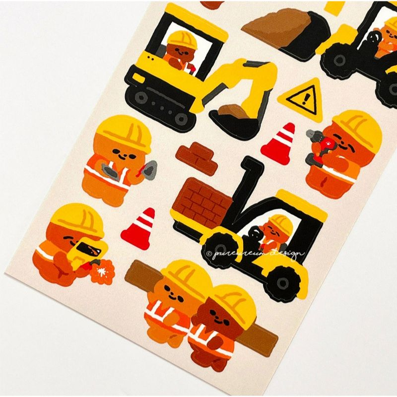 Pureureumdesign - Cupid Bear Construction Site Sticker