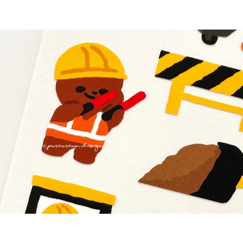 Pureureumdesign - Cupid Bear Construction Site Sticker