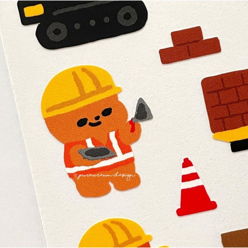 Pureureumdesign - Cupid Bear Construction Site Sticker