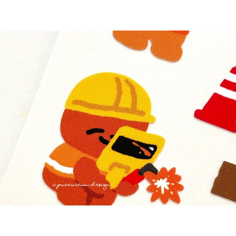 Pureureumdesign - Cupid Bear Construction Site Sticker