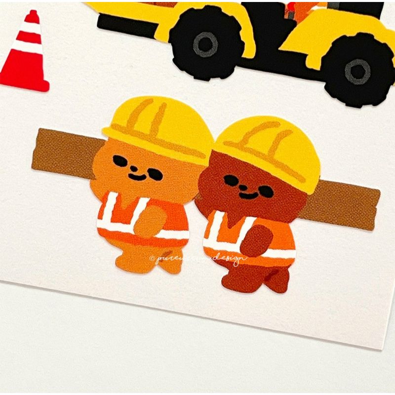 Pureureumdesign - Cupid Bear Construction Site Sticker