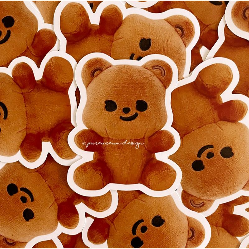 Pureureumdesign - Cupid Bear Doll Removable Piece Sticker