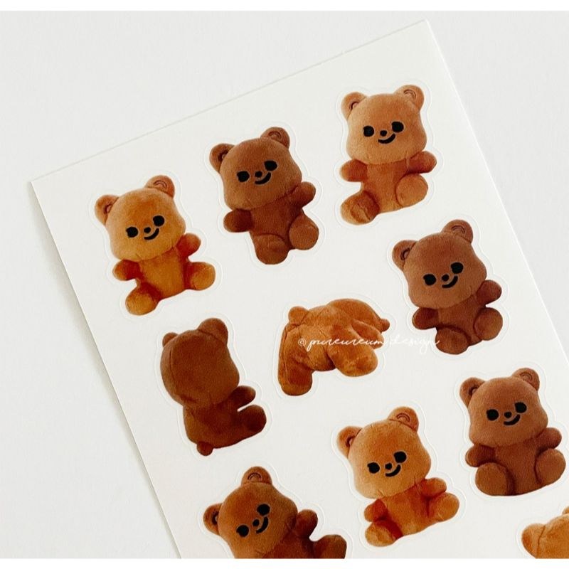 Pureureumdesign - Cupid Bear Doll Transparent Sticker