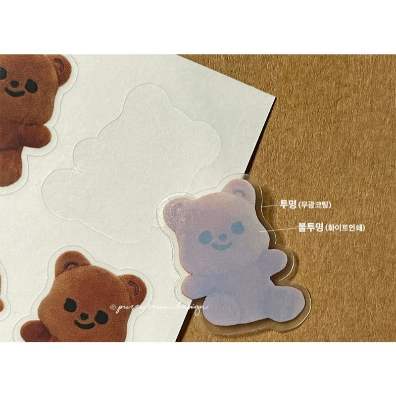 Pureureumdesign - Cupid Bear Doll Transparent Sticker