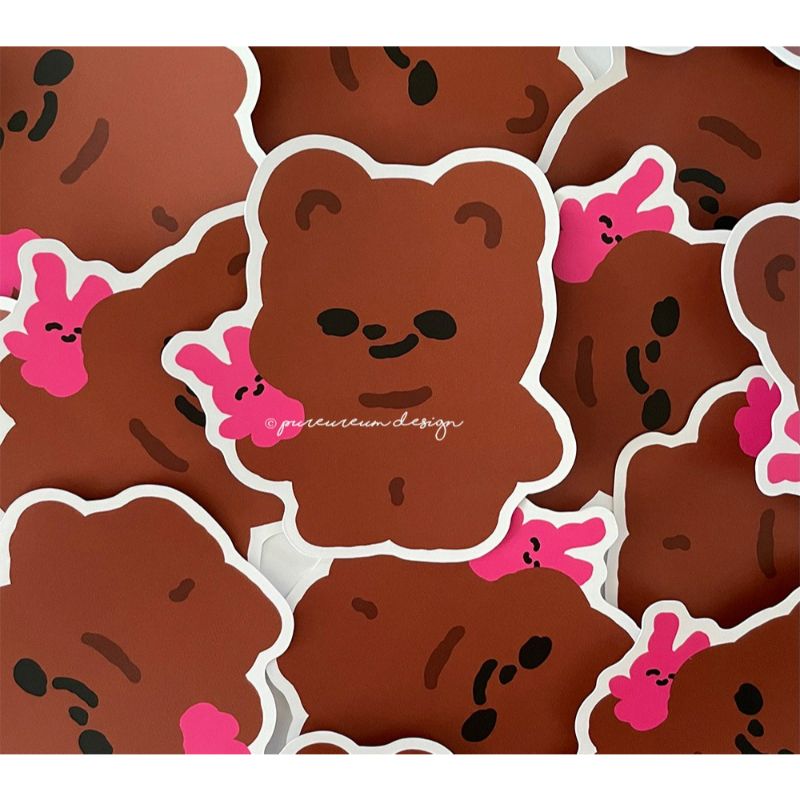 Pureureumdesign - Cupid Bear Attachment Doll Removable Piece Sticker