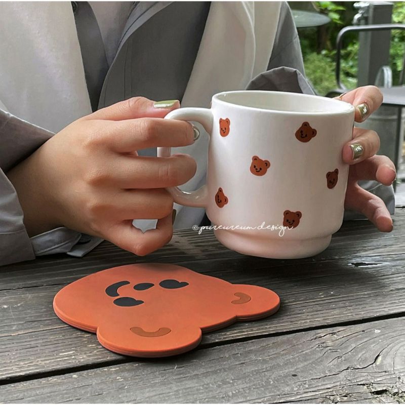 Pureureumdesign - Cupid Bear and Titi Silicone Coaster