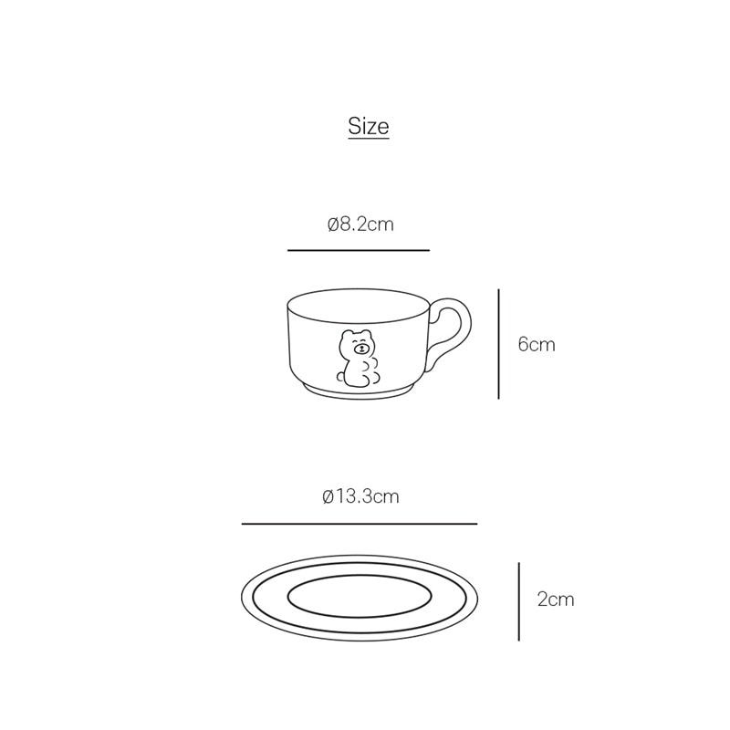 1537 - Teddy&Lucy Cup and Saucer