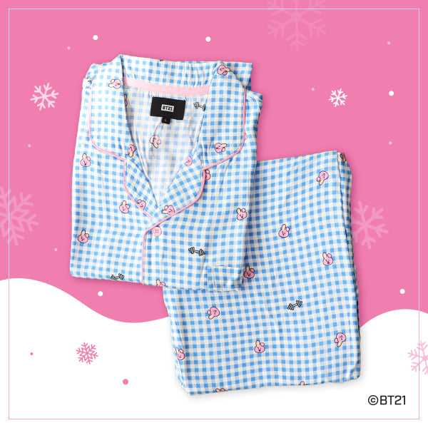 BT21 x Hunt Innerwear Check Pajama Set Cooky Harumio