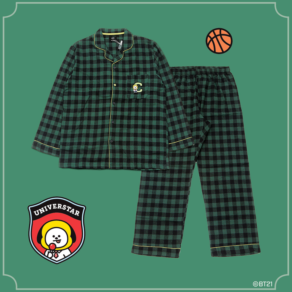 BT21 x Hunt Innerwear - Flannel Check Pajama Set - Chimmy