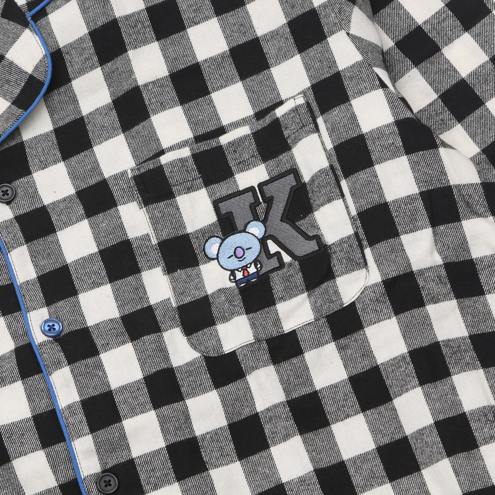 BT21 x Hunt Innerwear - Flannel Check Pajama Set - Koya