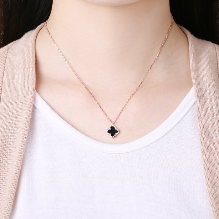 OST - Brilliant Onyx Silver Necklace