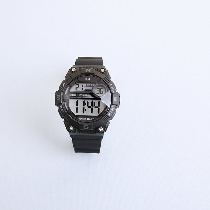 OST - Water Resistant Black Digital Watch