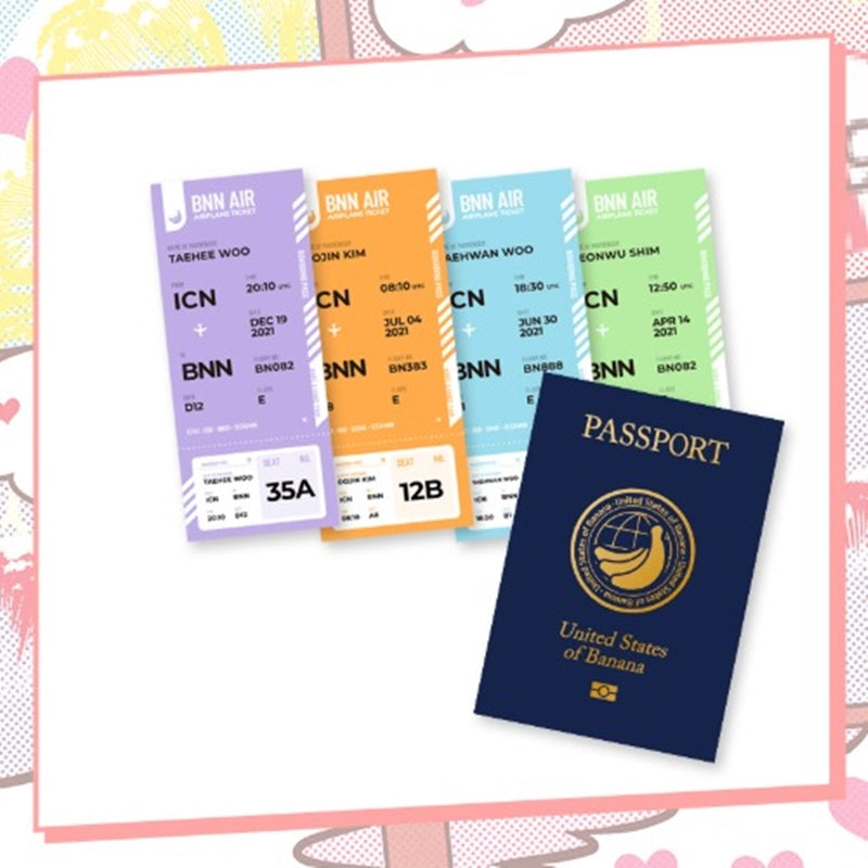 Banana Scandal - Passport Mini Note + Airport Ticket